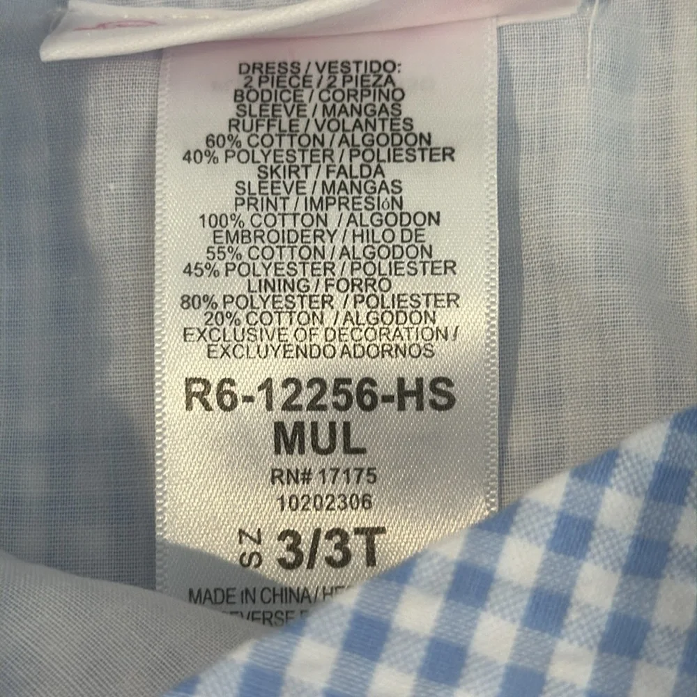 Bonnie Jean Flutter Sleeves Mixed Print Dress with Matching Hat. 3T - Picture 8 of 12